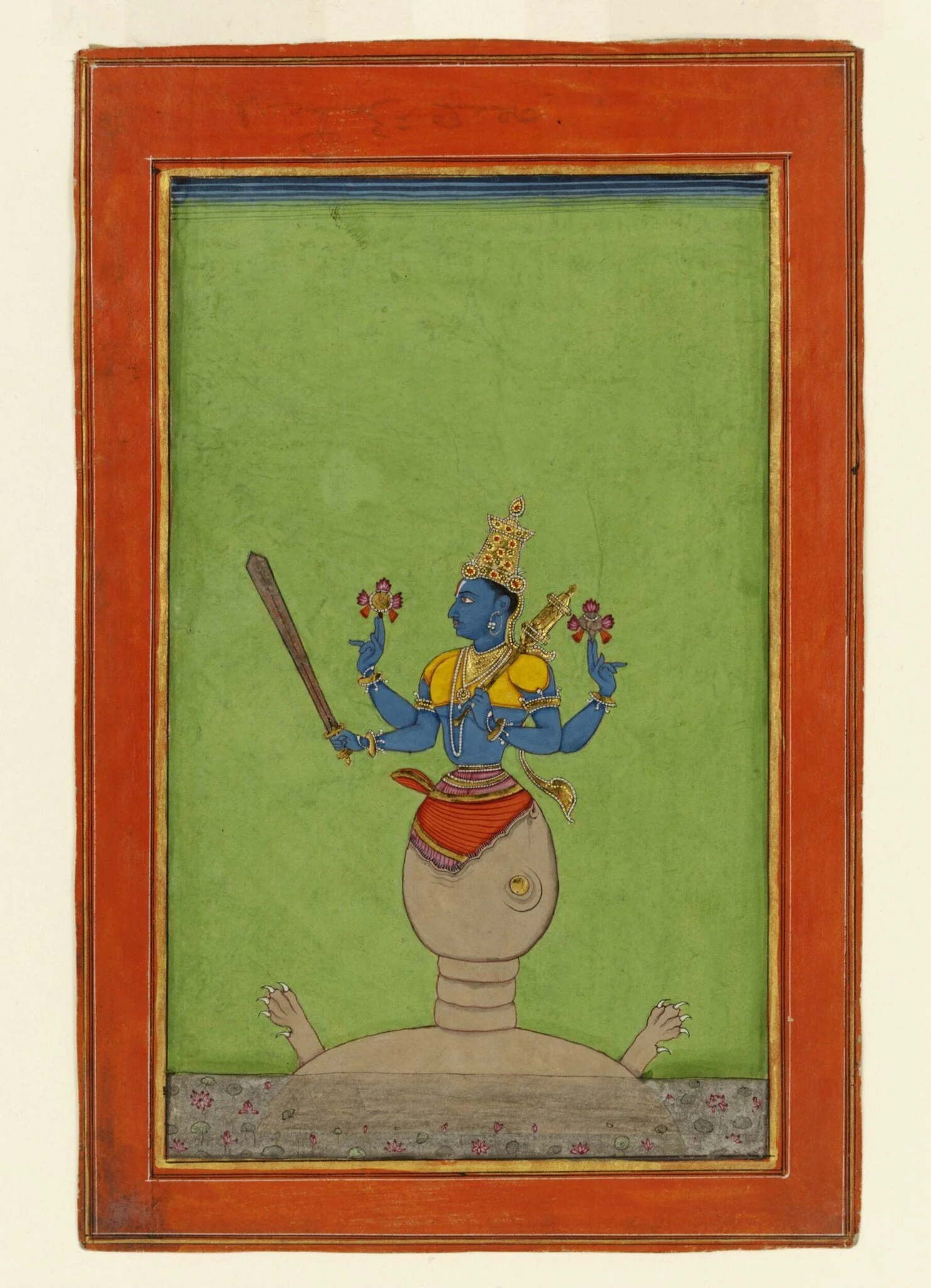 Kurma, the second avatar of Vishnu, by Unknown, paint, 1780