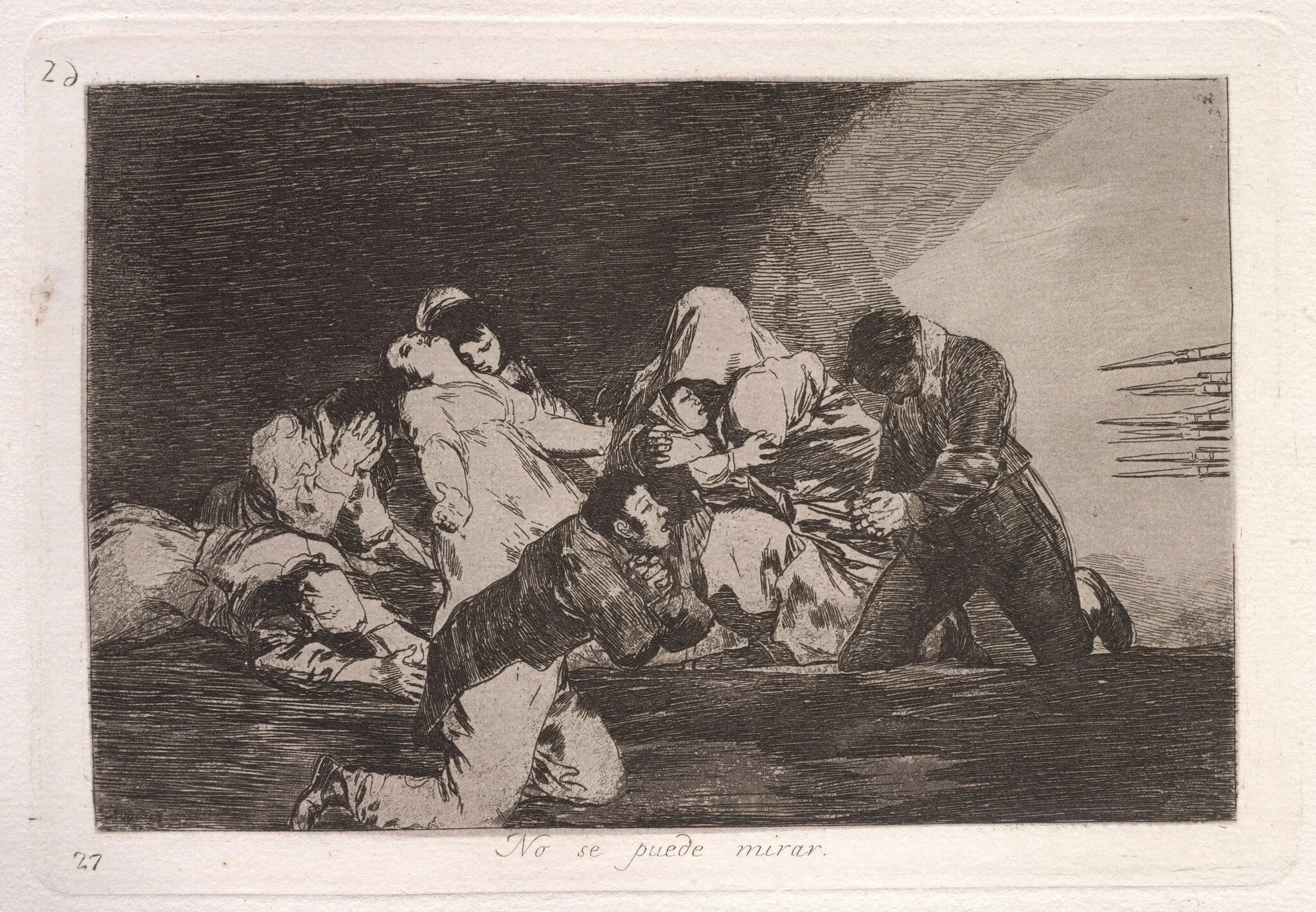No se puede mirar (One Can't Look), by Francisco Goya, ink, 1863