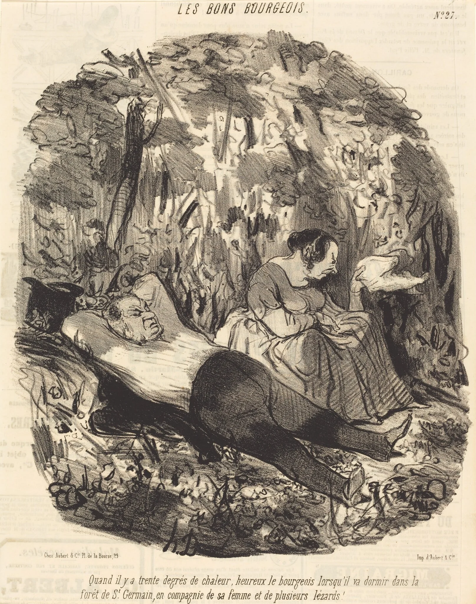 Quand il y a trente degrés de chaleur..., by Honoré Daumier, ink, 1847