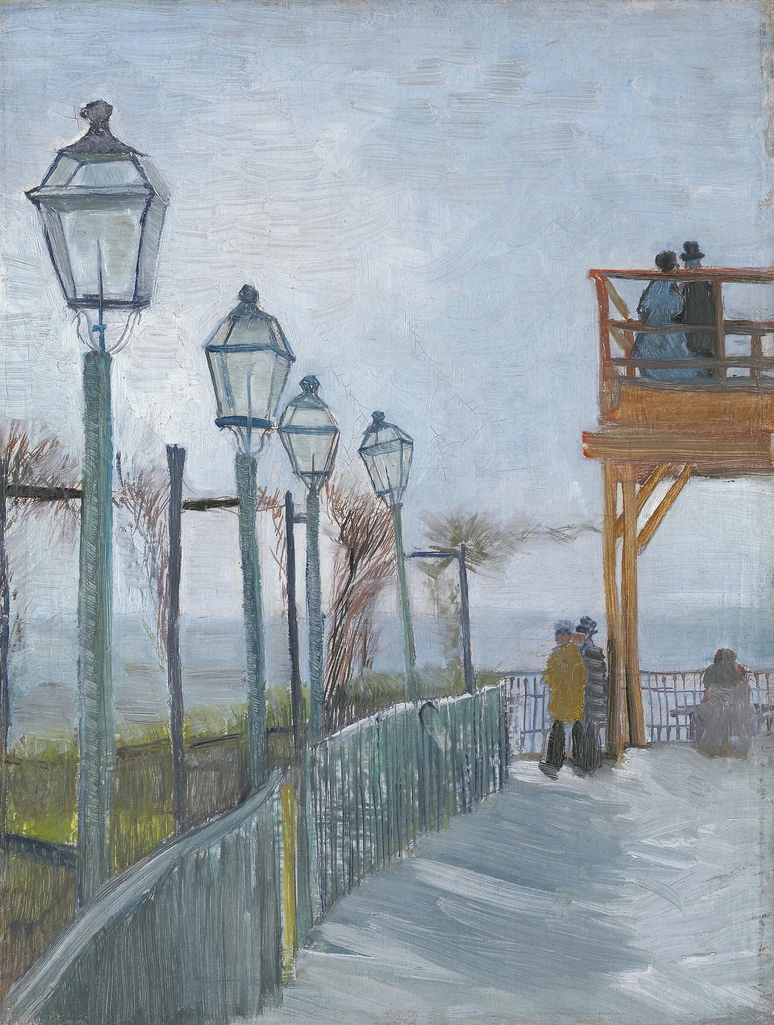 Terrace and Observation Deck at the Moulin de Blute-Fin, Montmartre, by Vincent van Gogh, oil, 1894