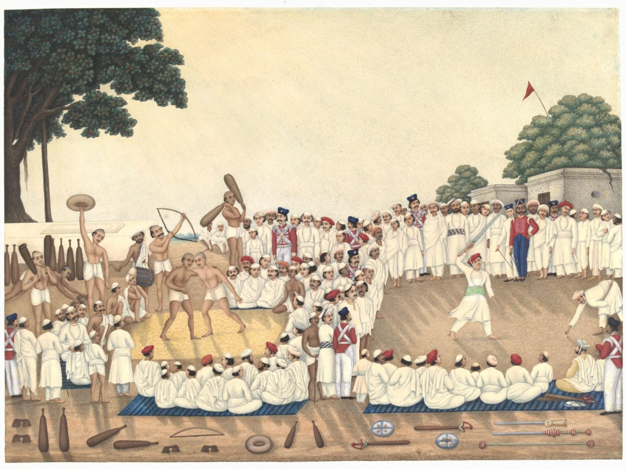Indian sports, by Hulas Lal, paint, 1830