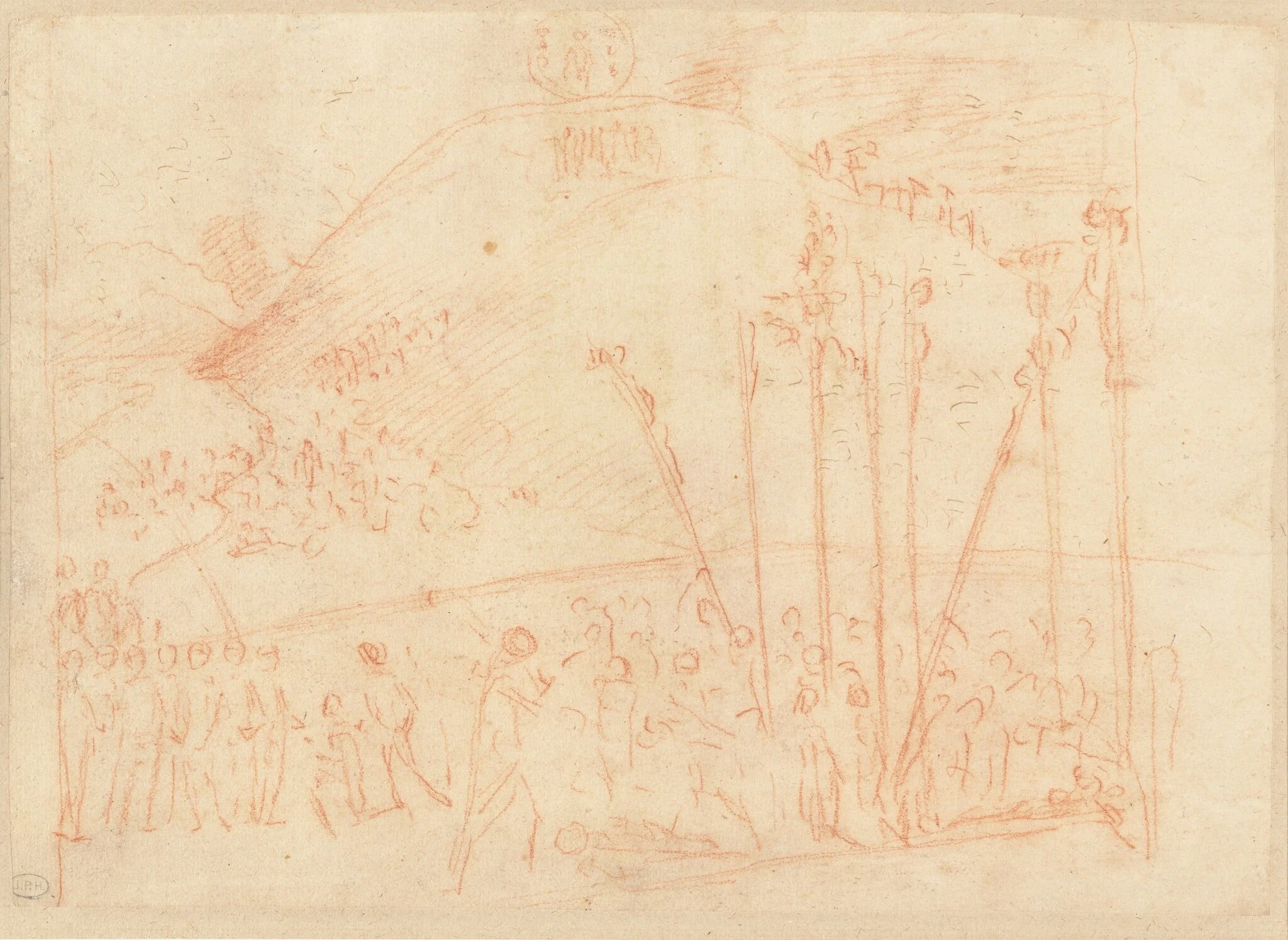 The Martyrdom of the Ten Thousand, by Vittore Carpaccio, chalk, 1514