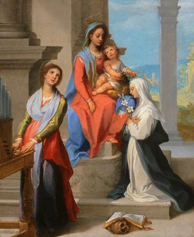 Madonna and Child with Saint Catherine of Siena and Saint Cecilia, by Francesco Vanni, oil, 1650