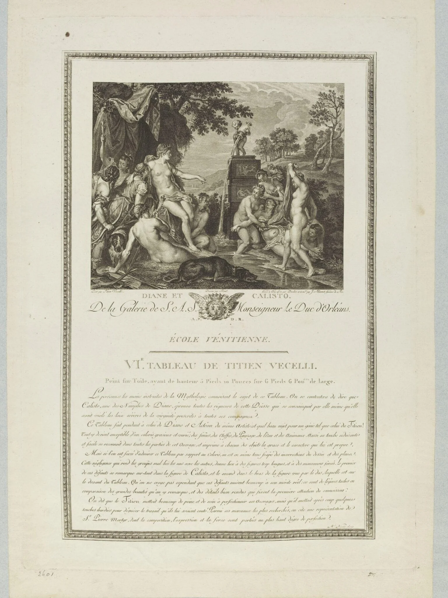 Diana and Callisto, by Antoine-Jean Duclos, 1750