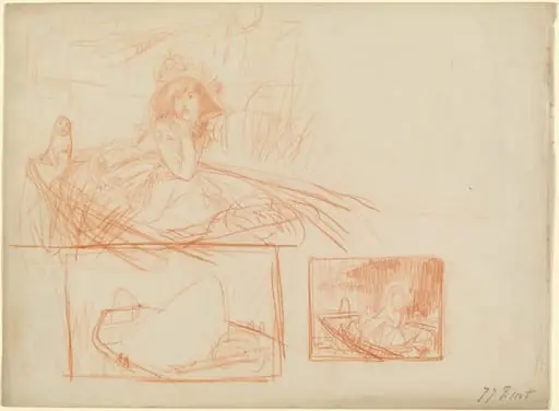 Pensive Girl Adrift in a Boat