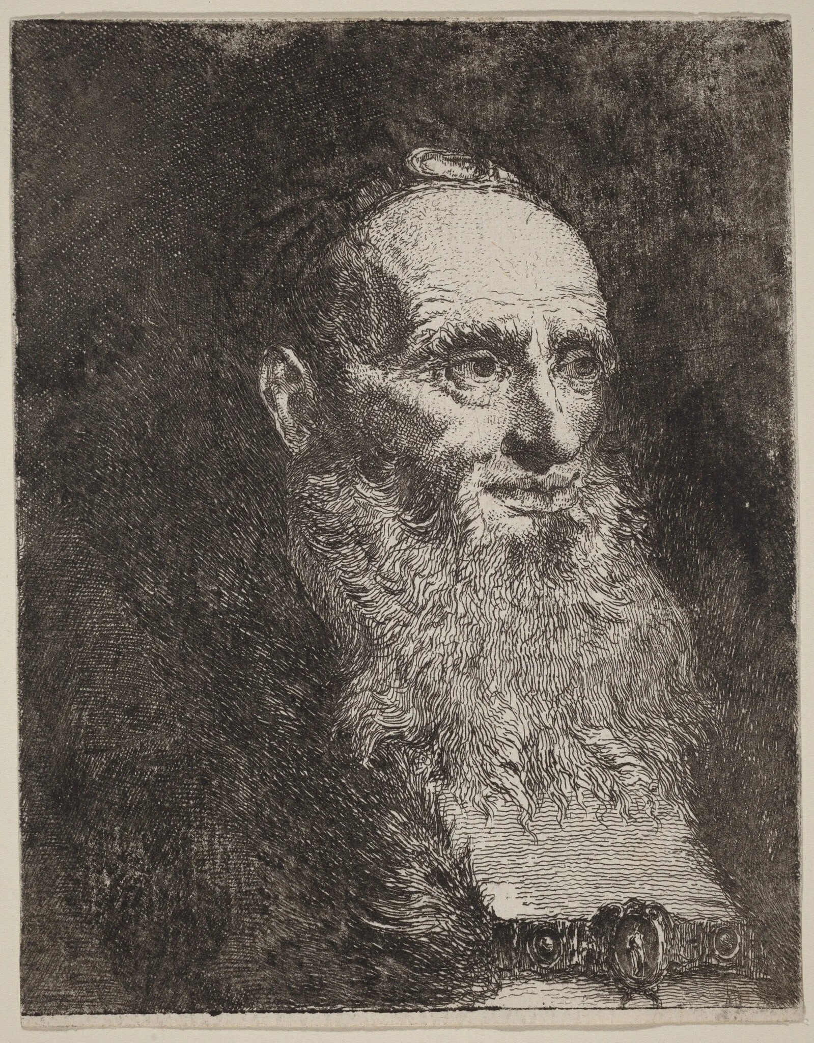 Old Man with a Beard, by Giovanni Domenico Tiepolo, ink, 1762