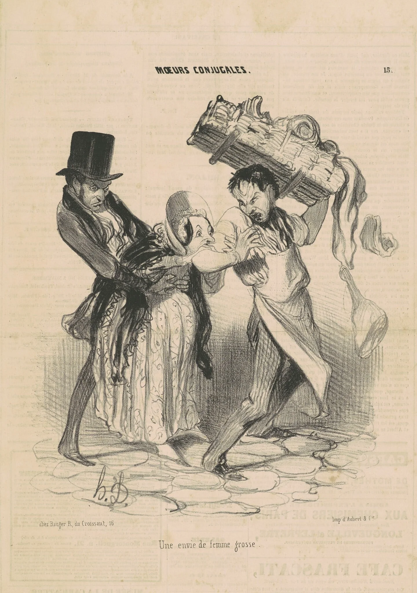 Une envie de femme grosse, by Honoré Daumier, ink, 1839