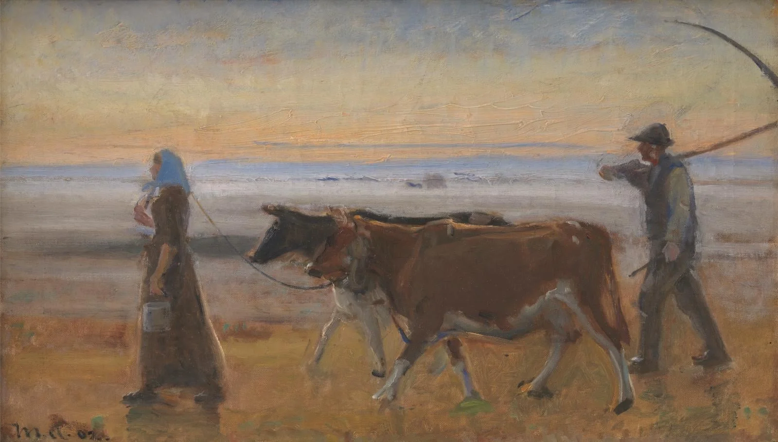 Cows Being Driven across the Moor