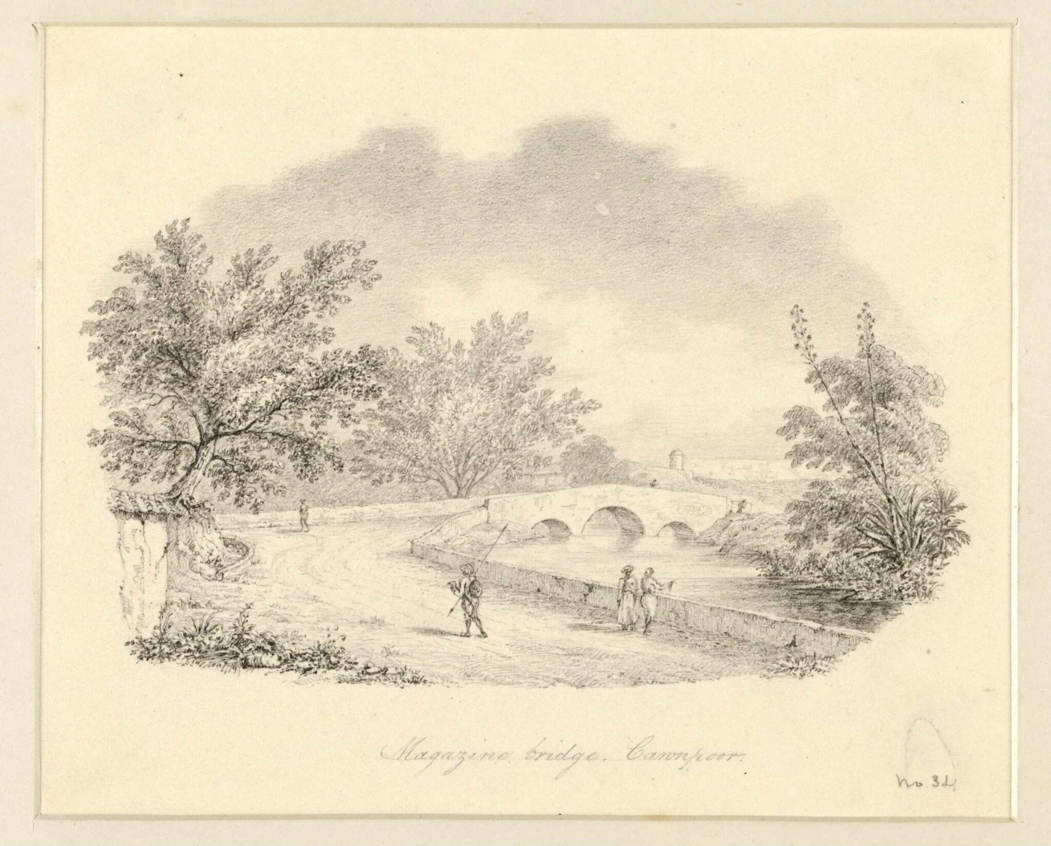 Magazine Bridge, Cawnpoor, by Robert Captain Smith, 1830