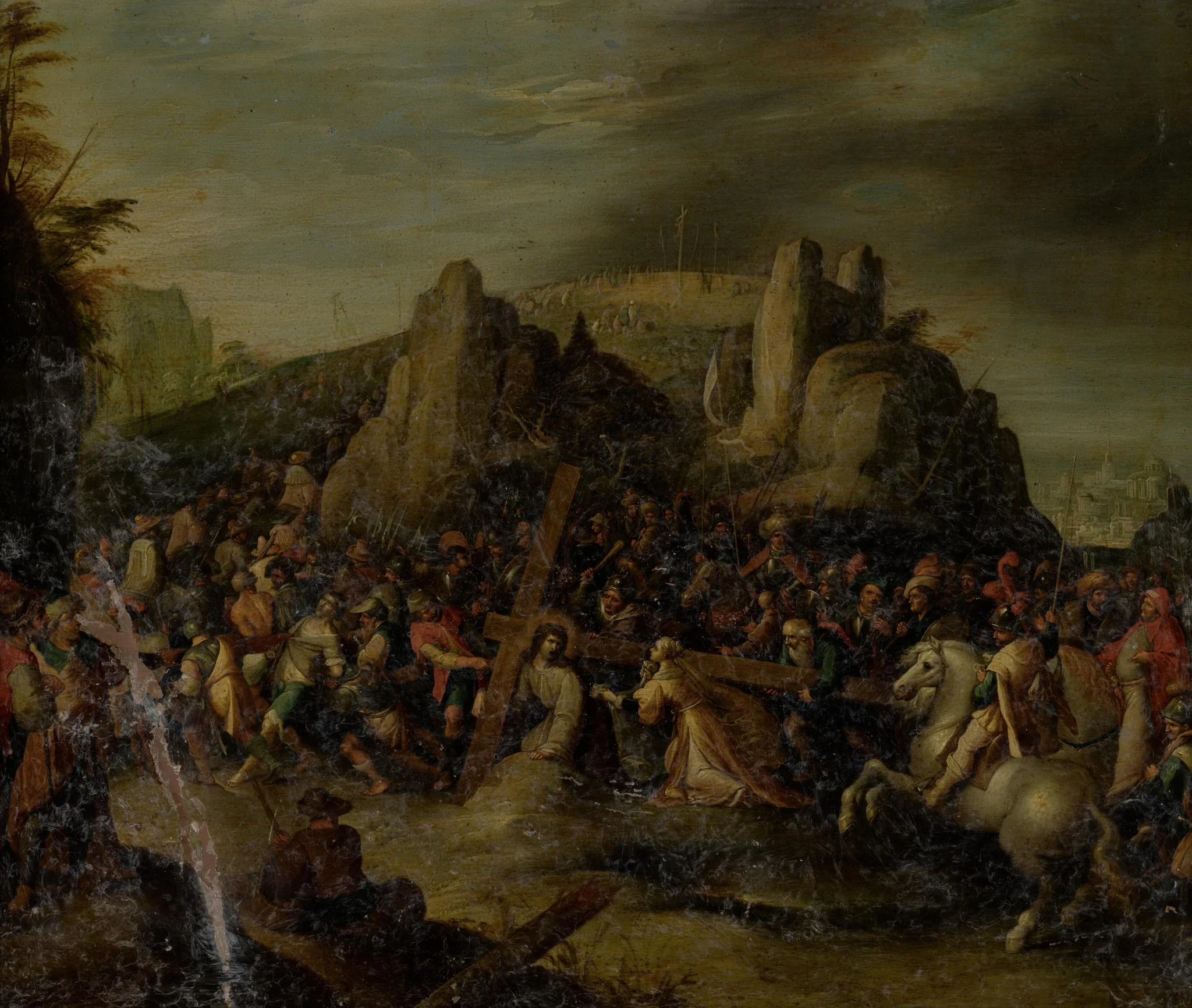 Die Heilige Veronika reicht Christus das Schweißtuch, by Unknown, paint, 1610