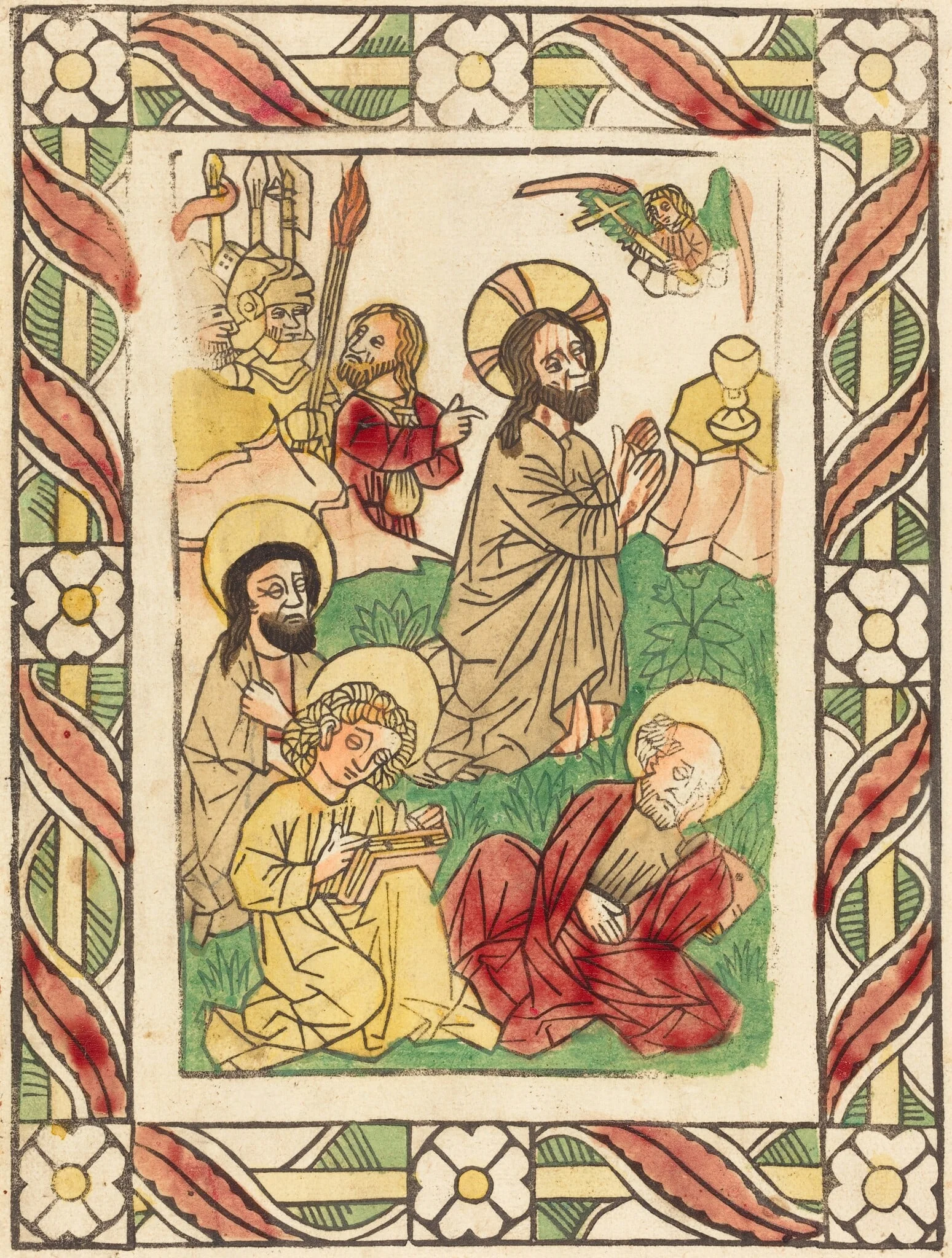Christ on the Mount of Olives, by German 15th Century, ink, 1455