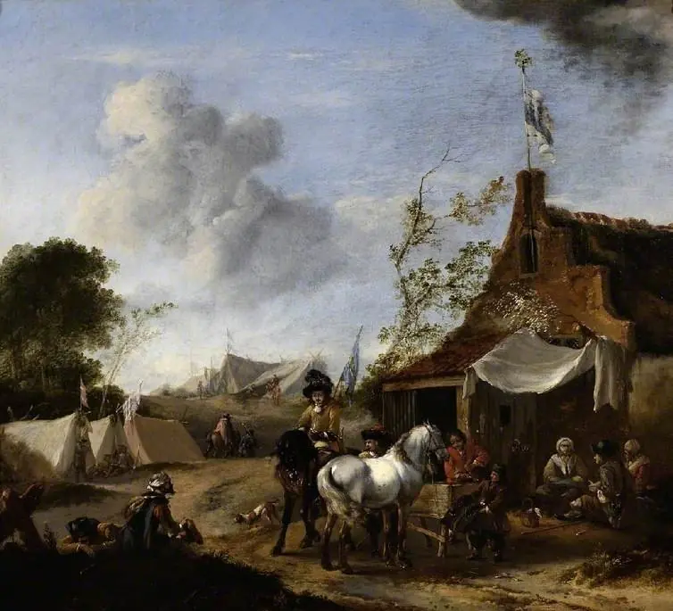 Encampment beside an ale-house