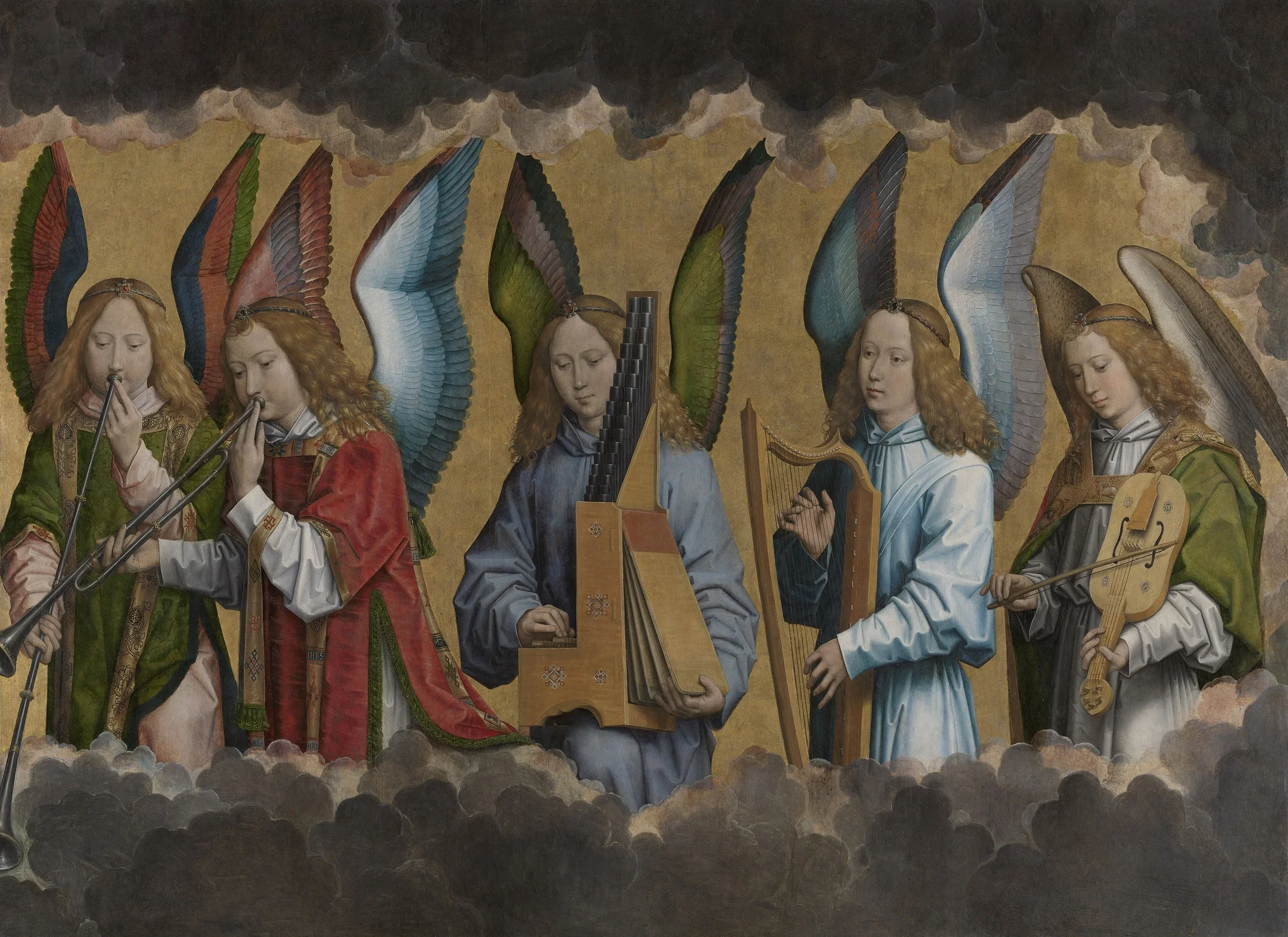 Music-making Angels, by Hans Memling, oil, 1490