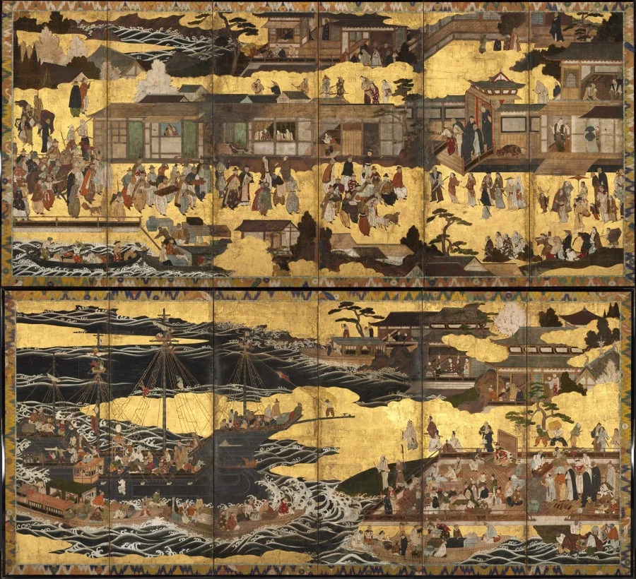 Arrival of the "Southern Barbarians", by Unknown, unspecified, 1600