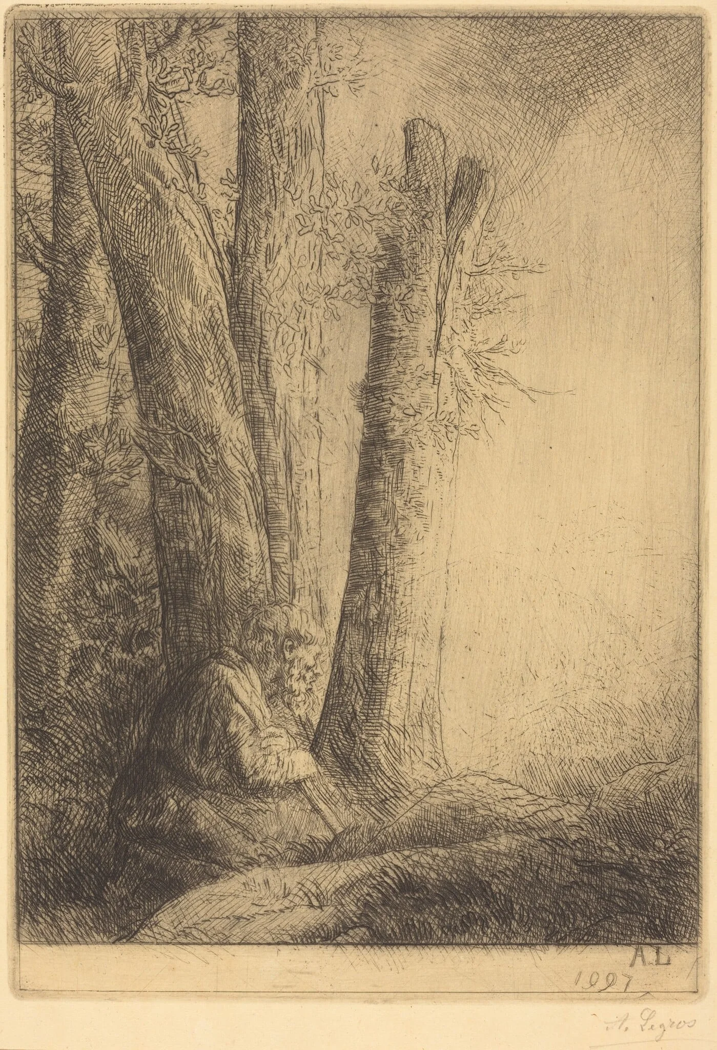 Study for the Prodigal Son (Etude pour L'enfant prodigue), by Alphonse Legros, ink, 1874