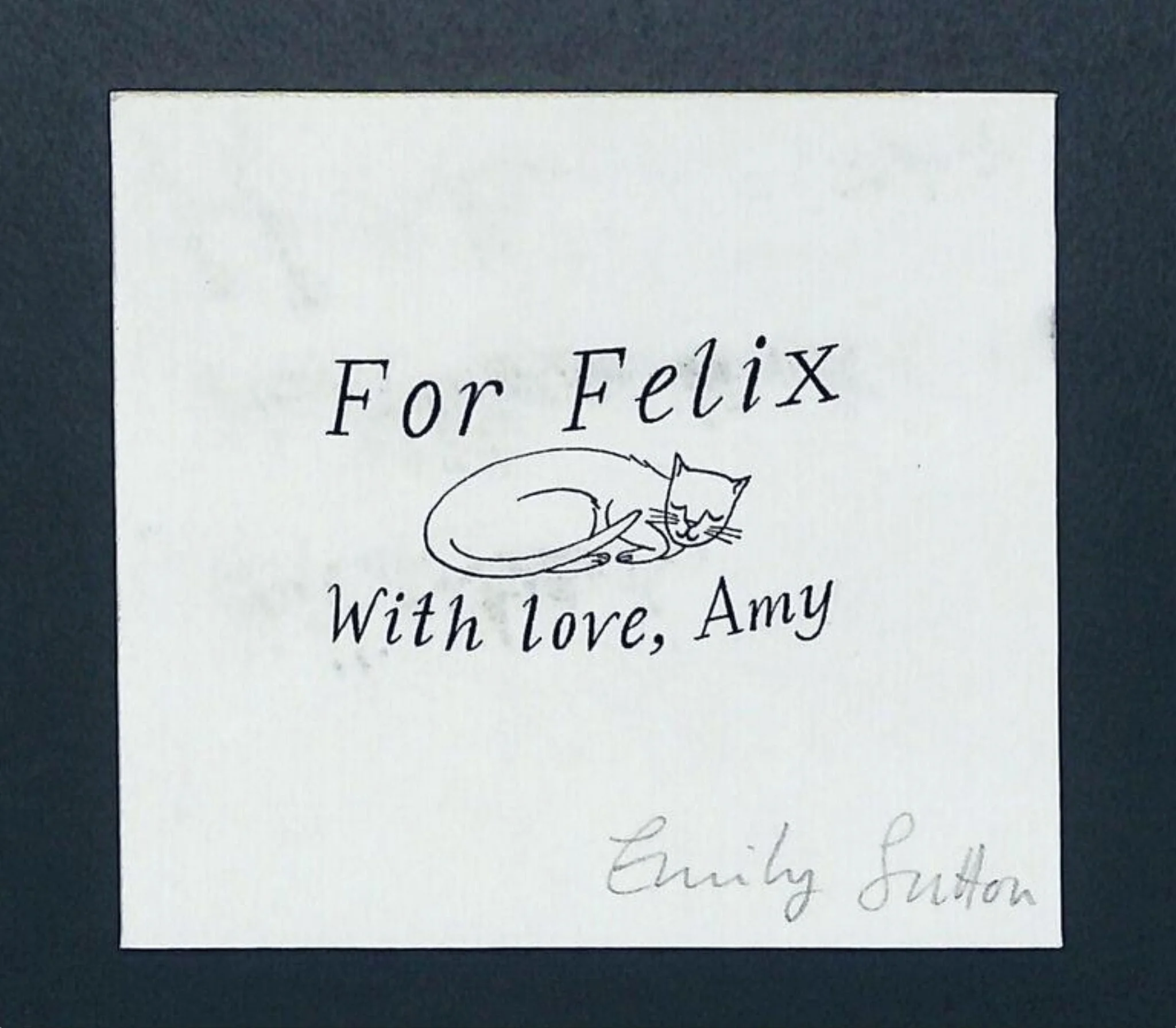 Label Card 'For Felix, with love, Amy'