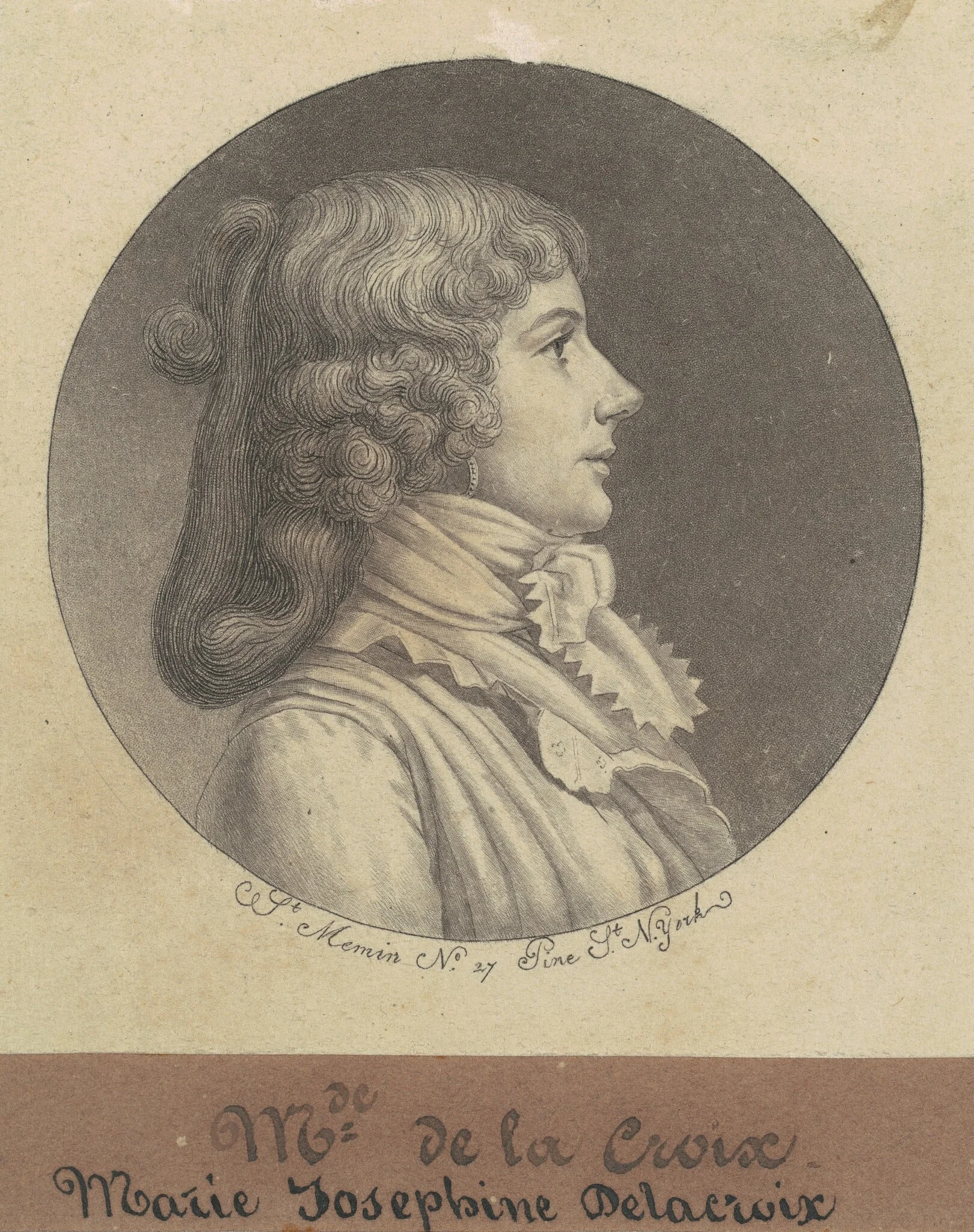 Marie Josephine Delacroix, by Charles Balthazar Julien Févret de Saint-Mémin, ink, 1797