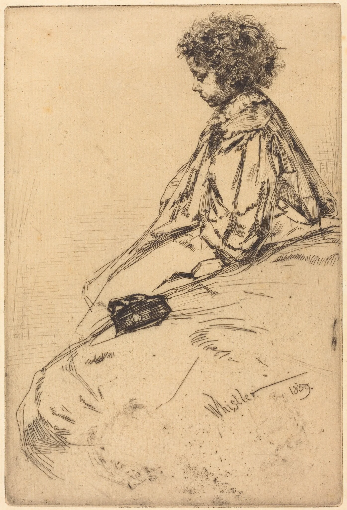 Bibi Lalouette, by James McNeill Whistler, ink, 1859