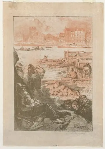 [Peasants by a Dock, Paris]
