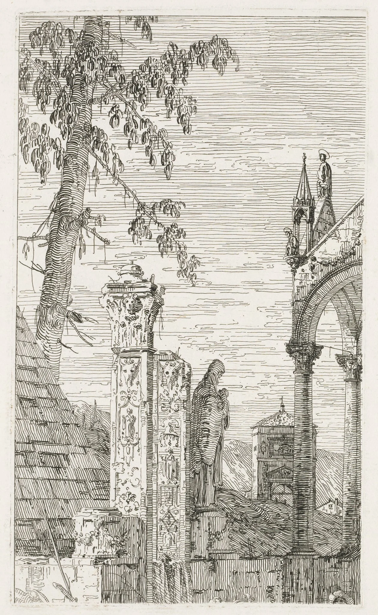 Views:  Fragments of Sculpture, by Canaletto, 1740