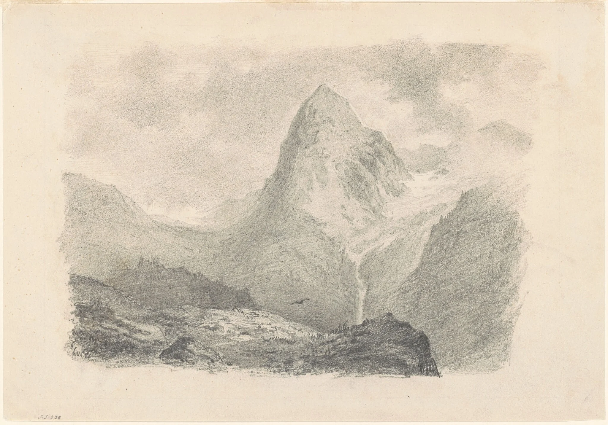 The Alps [recto], by John Singer Sargent, graphite, 1868