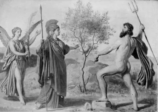Athene followed by Nike Disputing with Poseidon for Possession of Attica