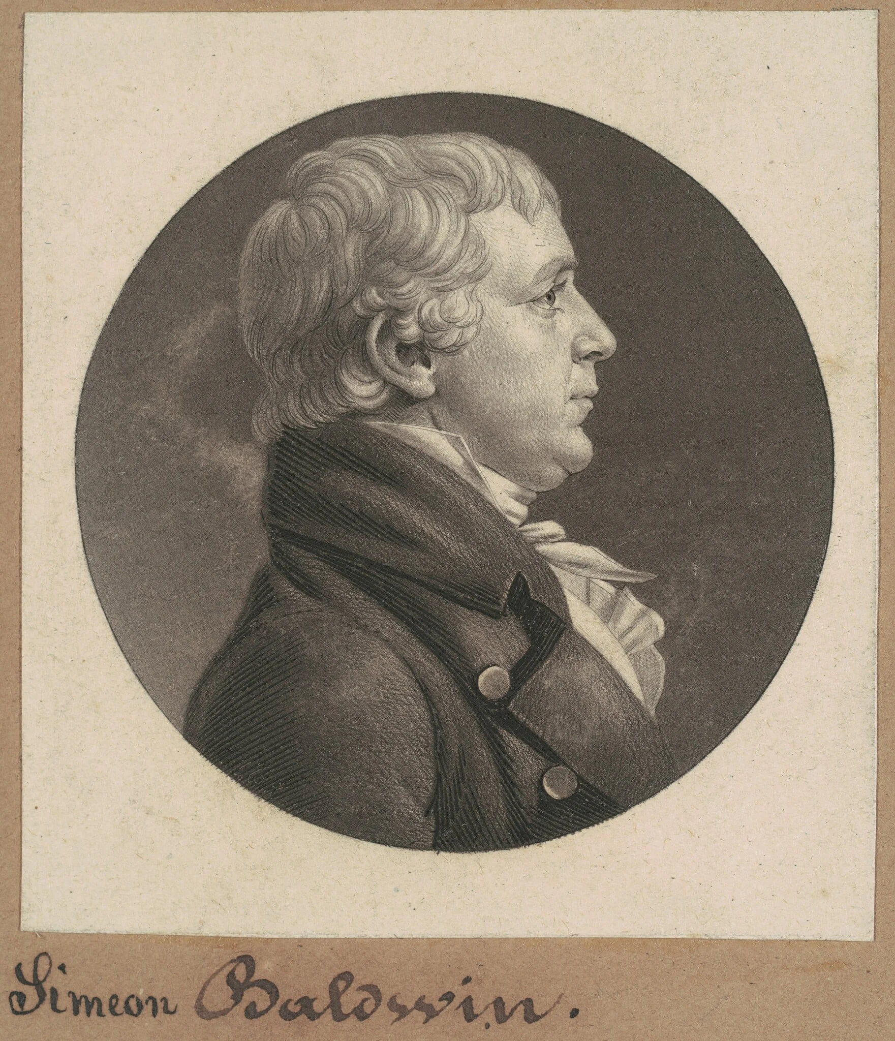 Simeon Baldwin, by Charles Balthazar Julien Févret de Saint-Mémin, ink, 1807