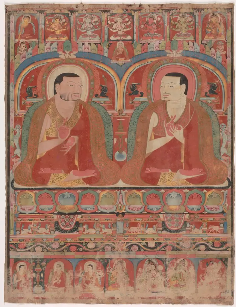 Portraits of Two Lineage Masters of the Kagyu Order: Phagmo Drupa (1110–1170) and Tashipel (1142–1210)