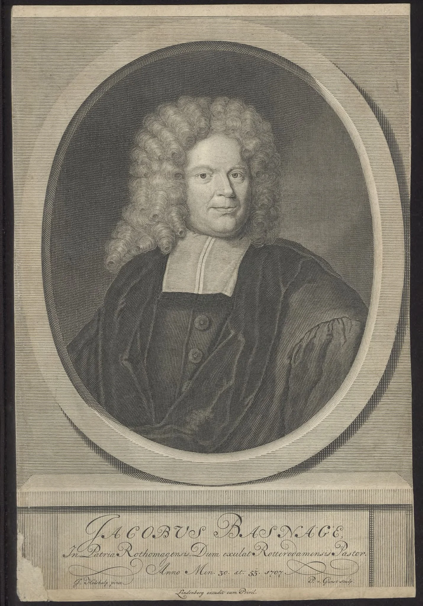 Portrait of J. Basnage, [Walloon minister and historian], by Pieter van, Gunst, unspecified, 1650