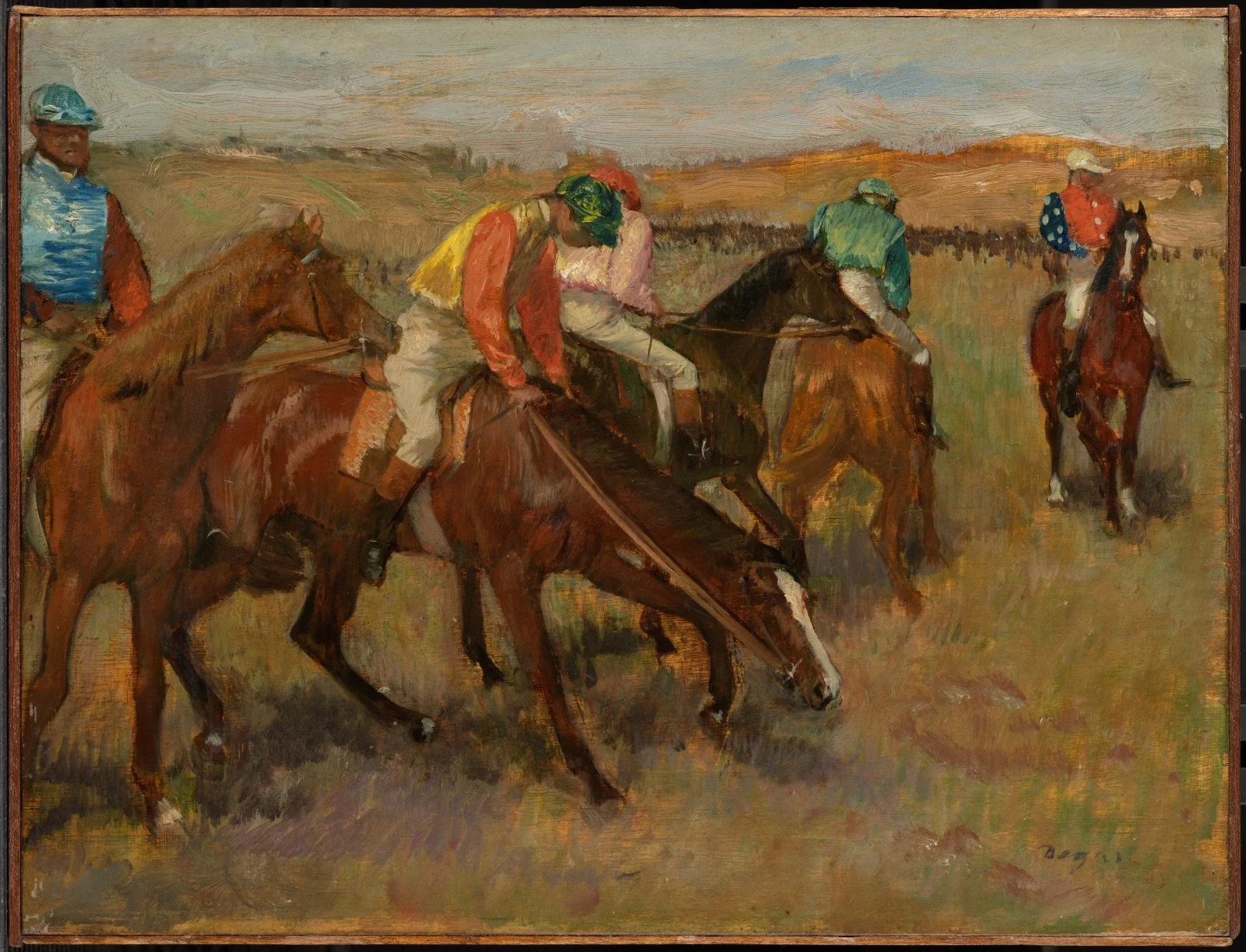 Before the Race, by Edgar Degas, oil, 1892