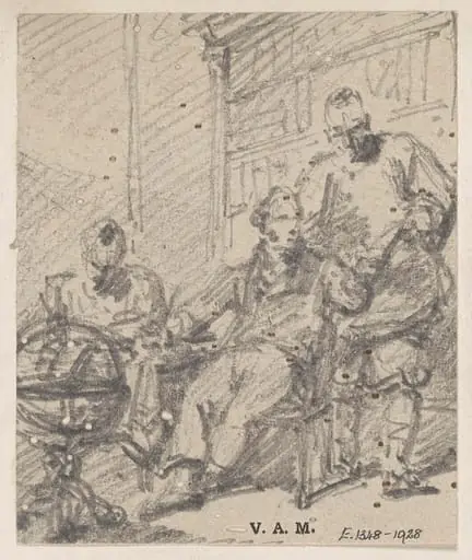 A Western man in a library flanked by two Chinese men