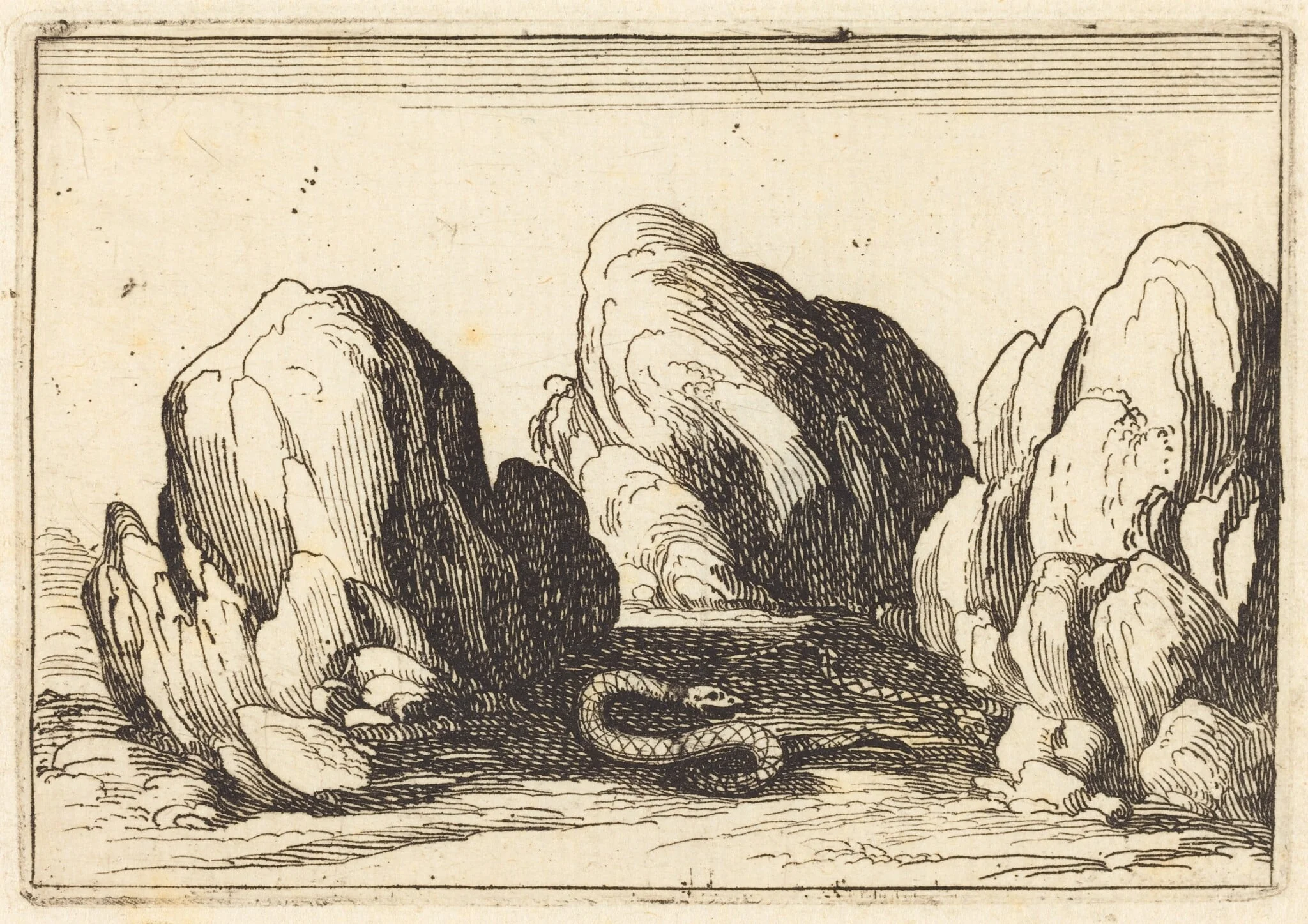 Serpent, by Jacques Callot, ink, 1628