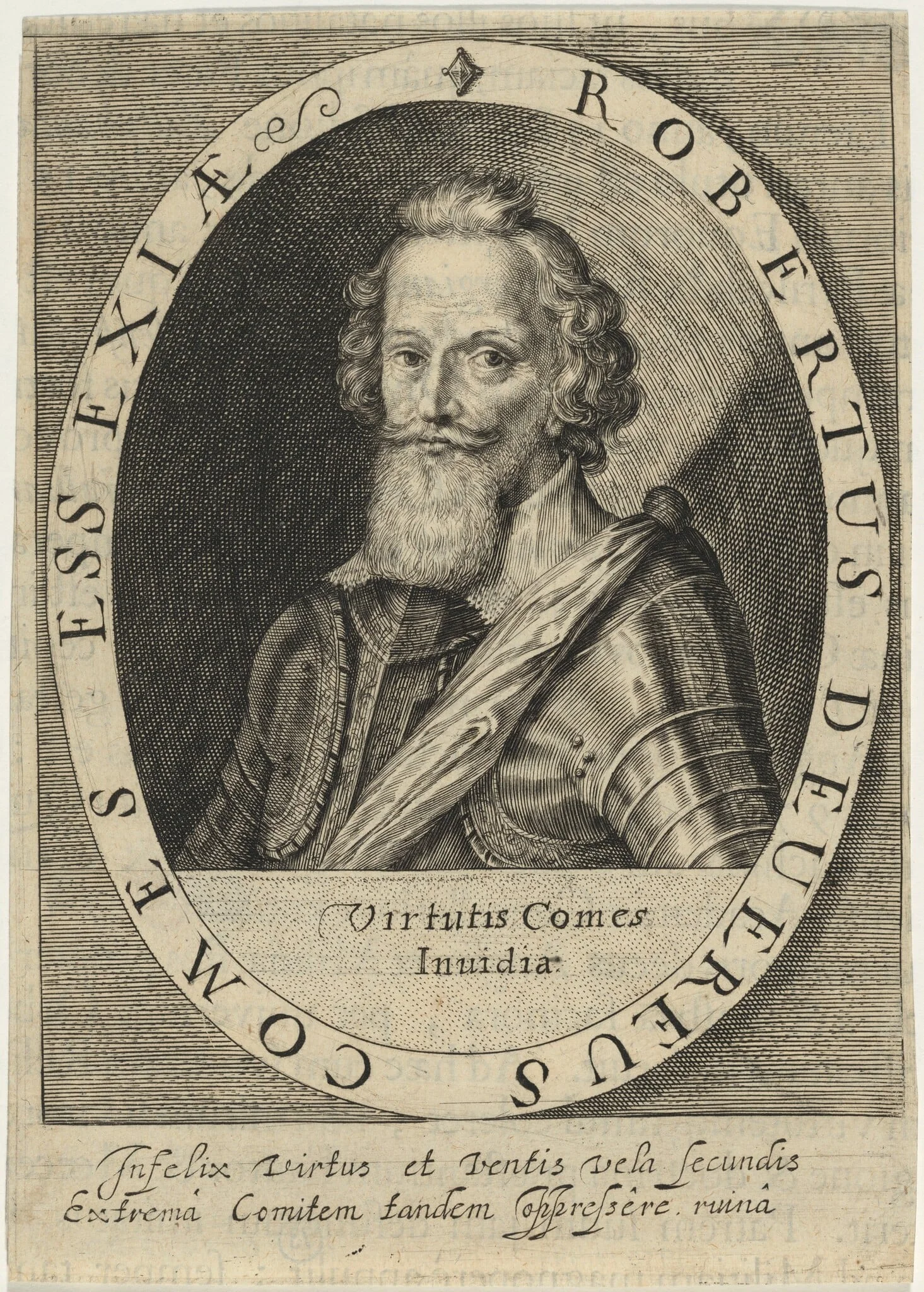 Robert Devereux, Second Earl of Essex, by Willem de Passe, ink, 1620