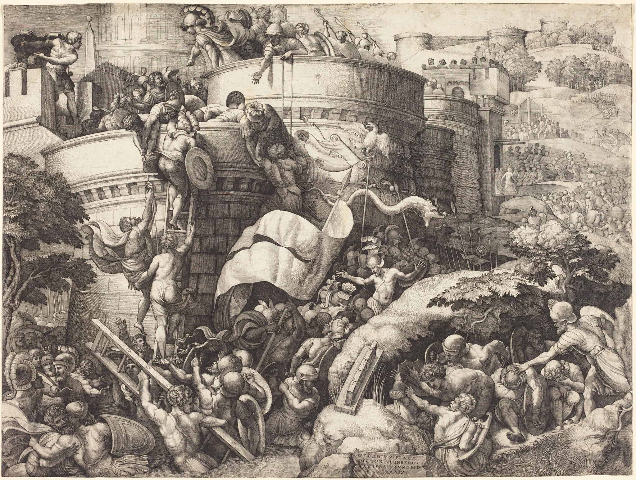 The Taking of Cartagena, by Georg Pencz, ink, 1525