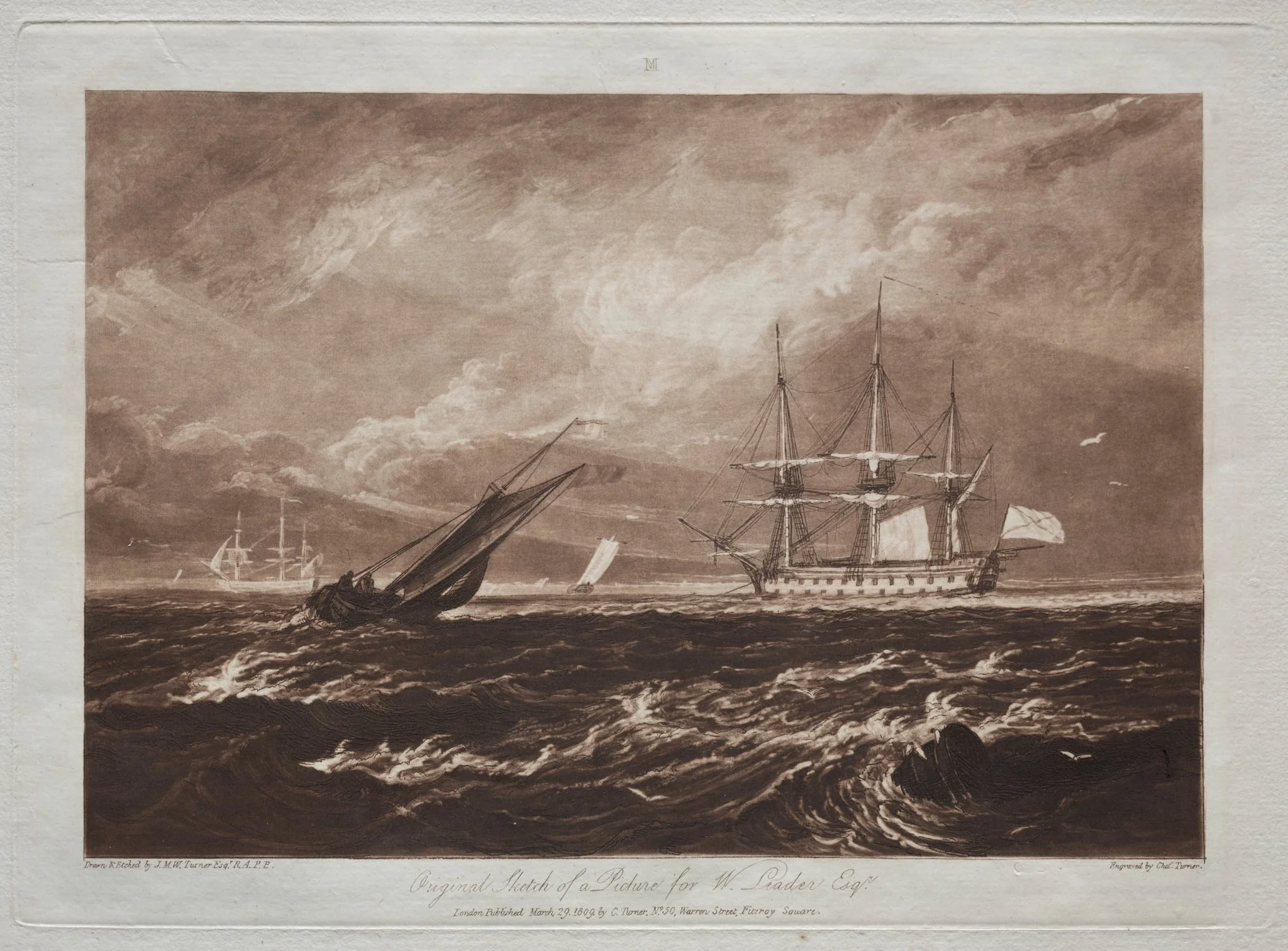 Liber Studiorum:  The Leader Sea-piece, by Joseph Mallord William Turner, 1823