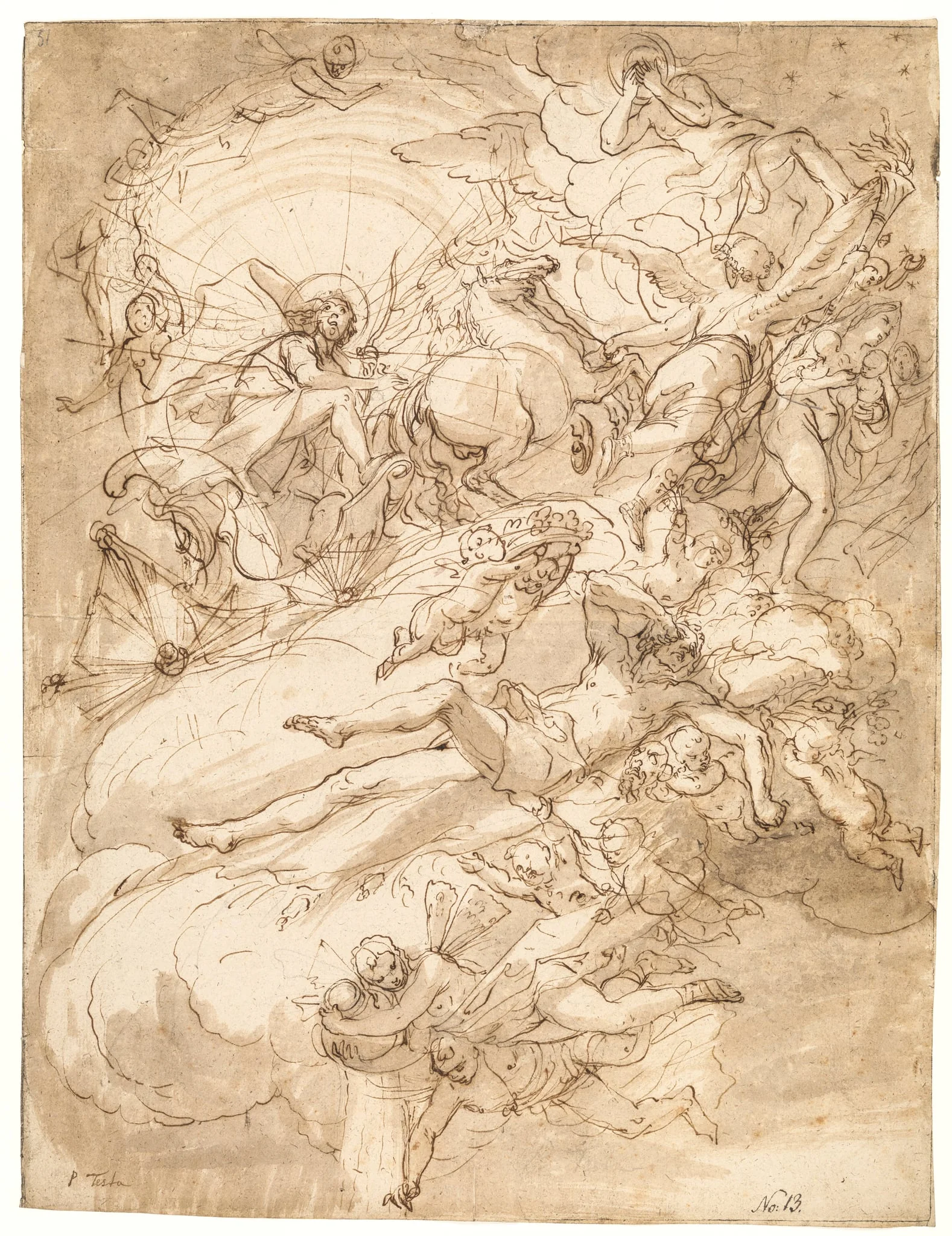 Apollo in his chariot, design for a ceiling painting