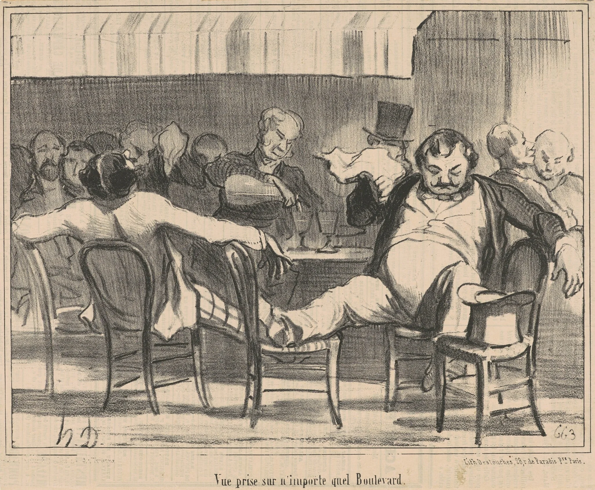 Vue prise sur n'importe quel boulevard, by Honoré Daumier, ink, 1854