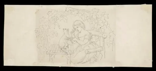 Study of a young girl and a cat