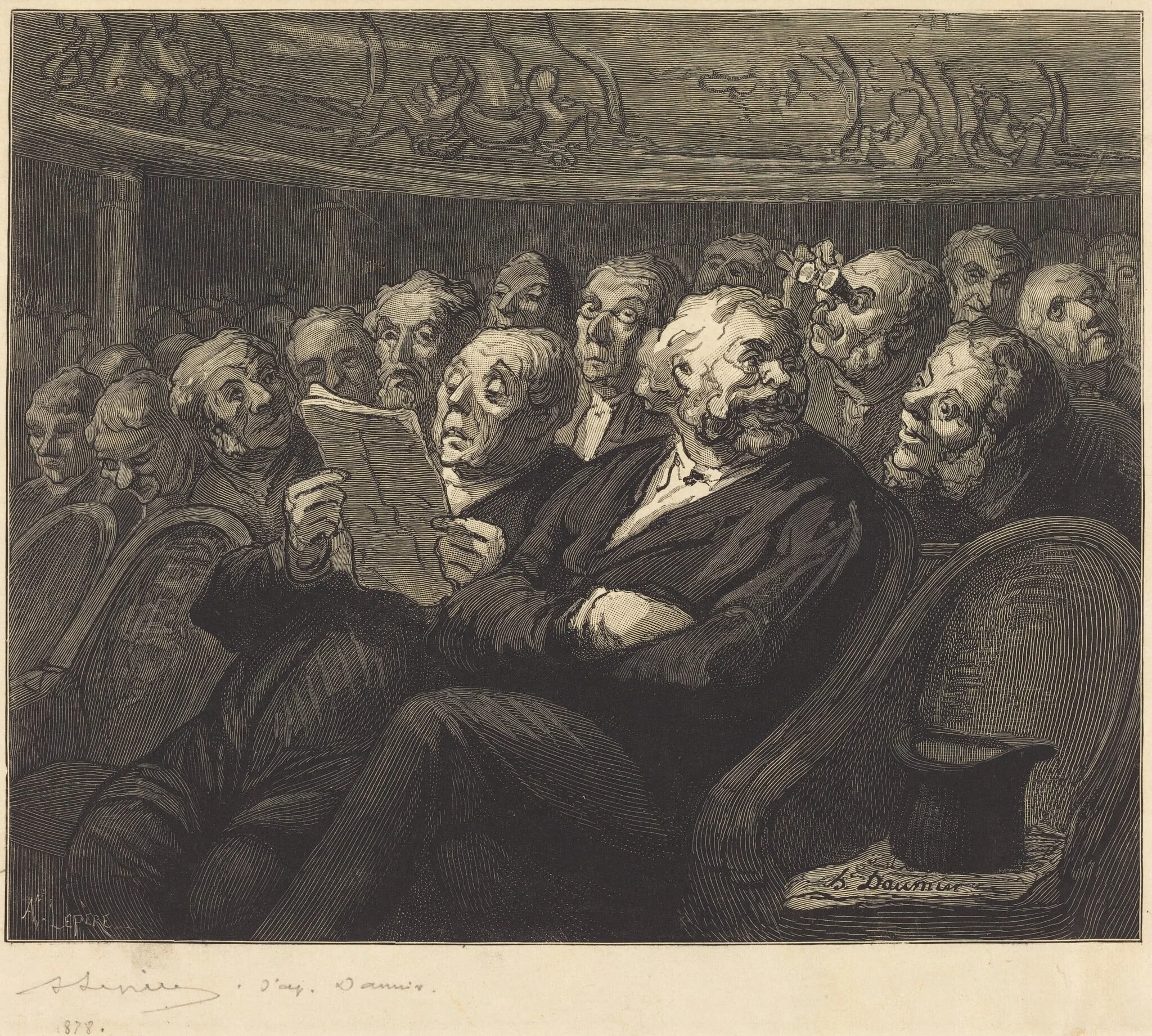 Les Fauteuils d'orchestre, by Auguste Lepère, ink, 1878