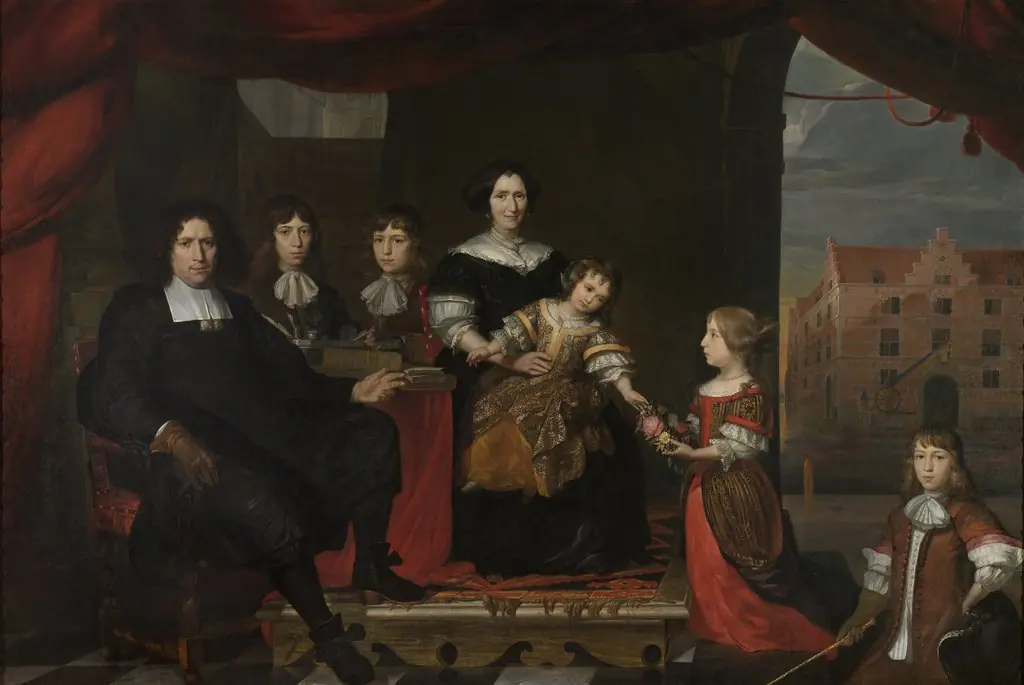 Reyer Reyersz van der Burch (1630-95), ammunition officer attached to the arsenal of the states-general, Delft, with his wife Geertruid Graswinckel and their children