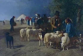 Un Marché aux montons en Normandie (Mercado de carneros en Normandía), by Constant Troyon, oil, 1847