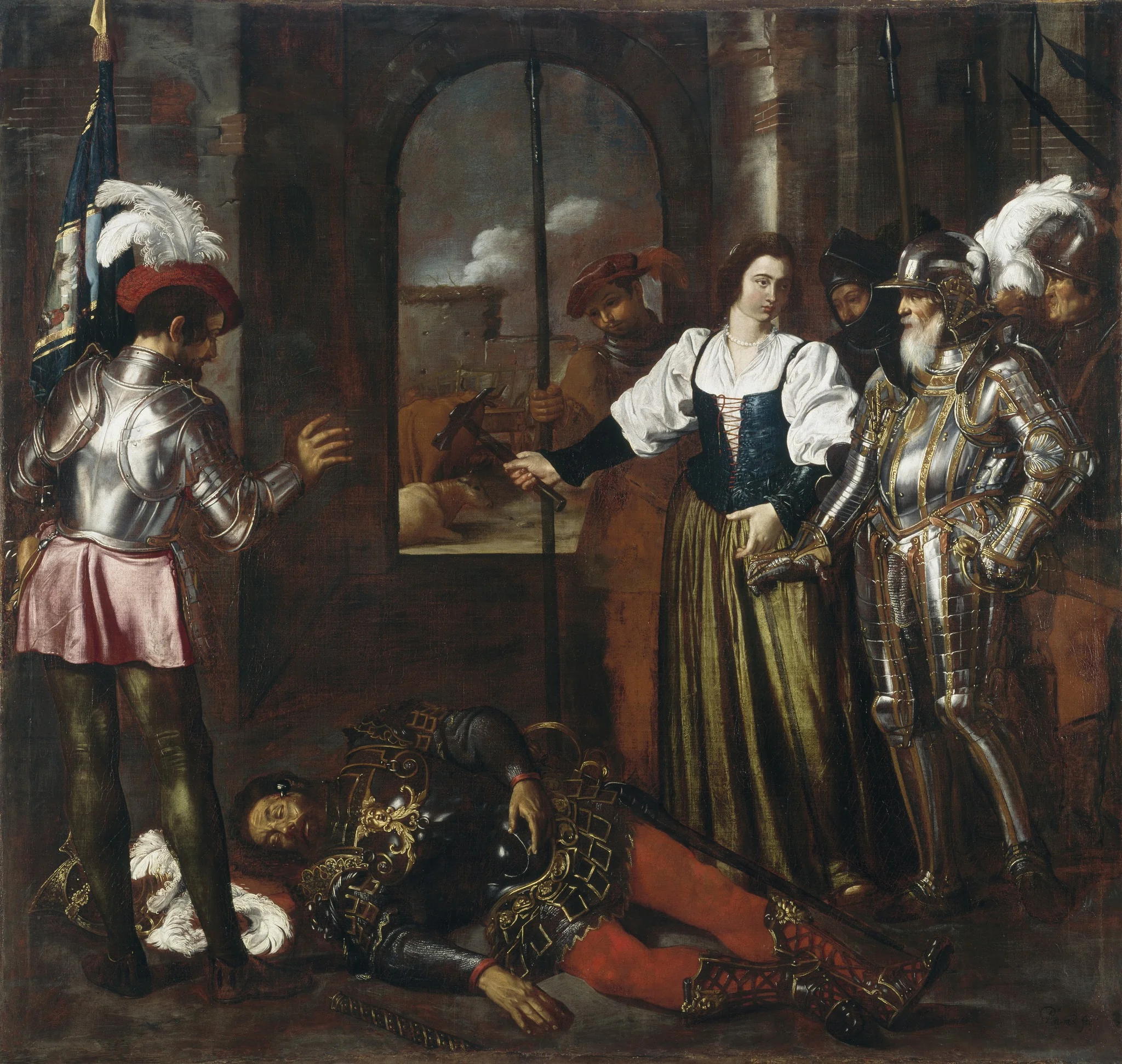 Jael and Sisera, by Pedro Núñez del Valle, oil, 1633