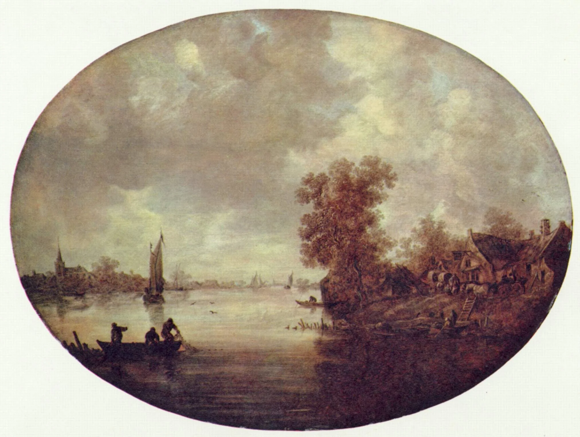 Summer on a River, by Jan van Goyen, unspecified, 1643