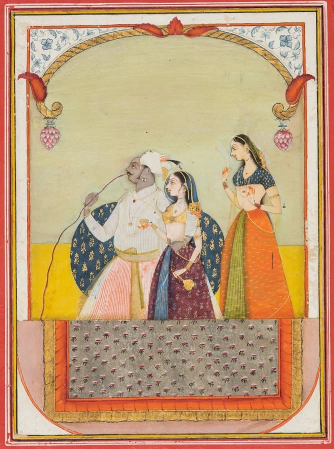 Maharaja Shri Anand Singh-ji and His Consort, by Ustad Murad, unspecified, 1729