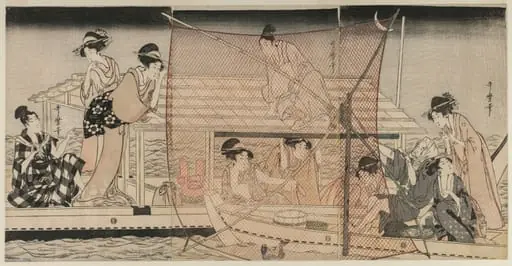 Net Fishing at Night on the Sumida River