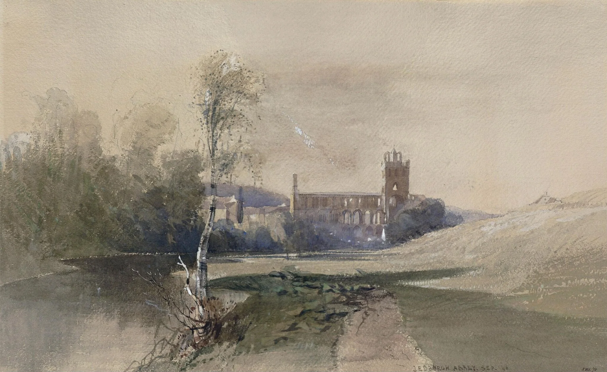 Jedburgh Abbey, by Harry John Johnson, watercolor, 1846