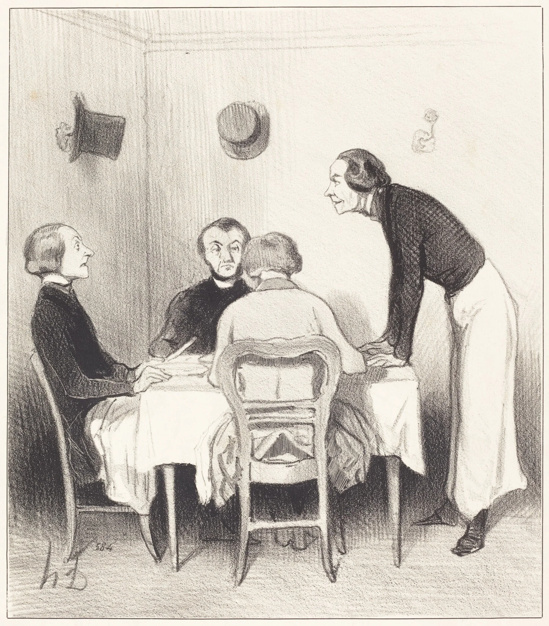 Carotte du restaurant, by Honoré Daumier, ink, 1844