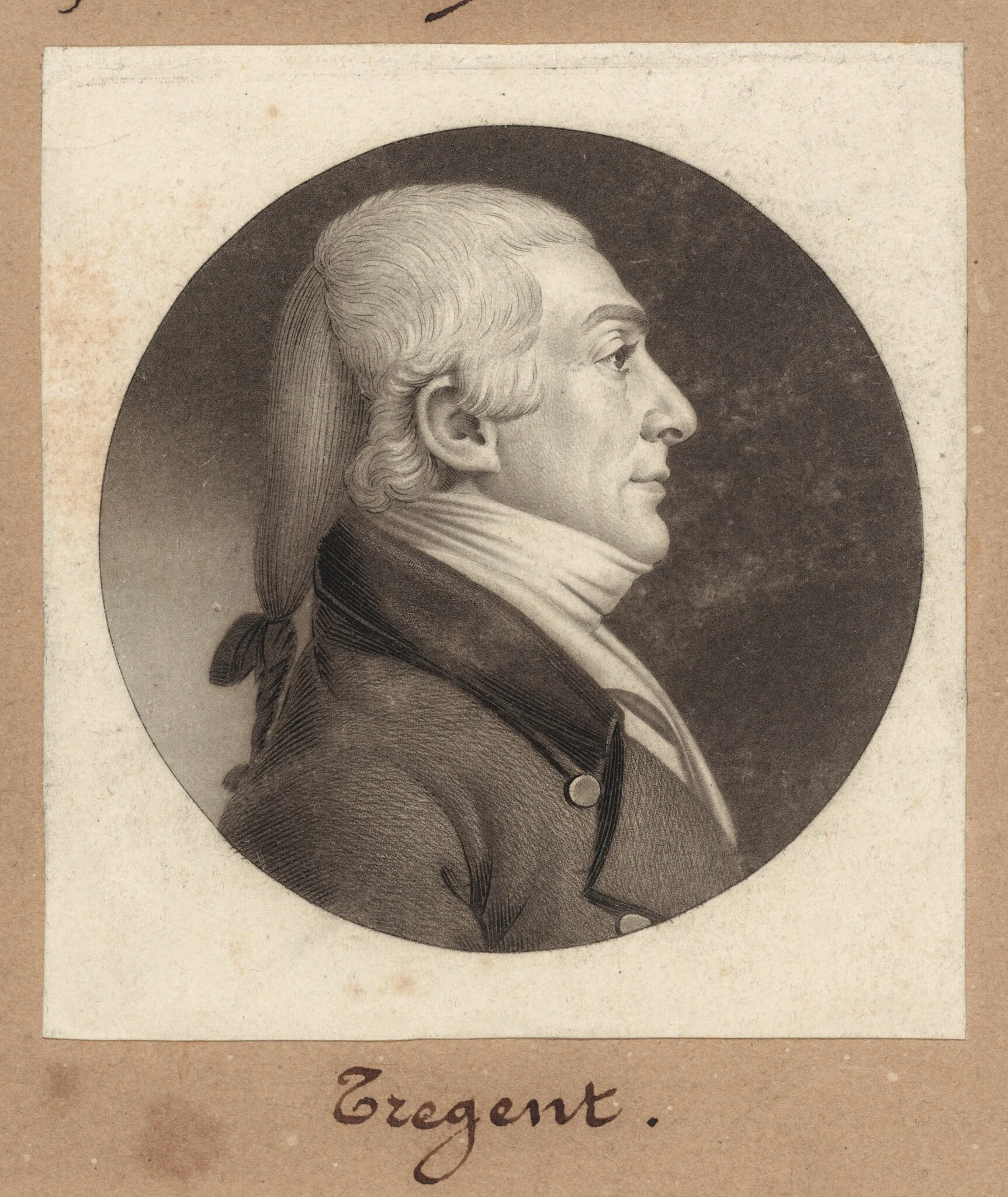 Tregent, by Charles Balthazar Julien Févret de Saint-Mémin, ink, 1801