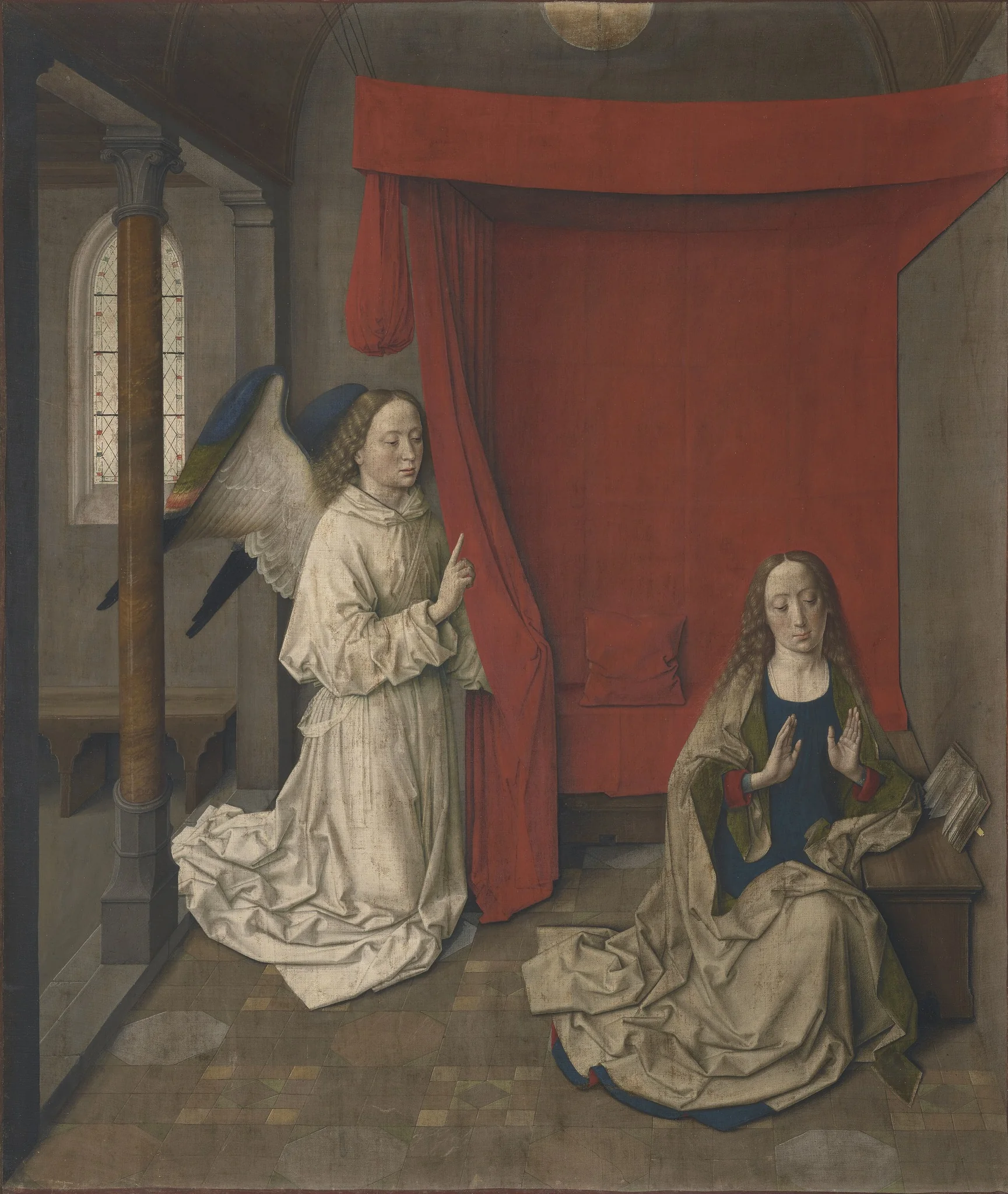 The Annunciation, by Dieric Bouts, distemper, 1454