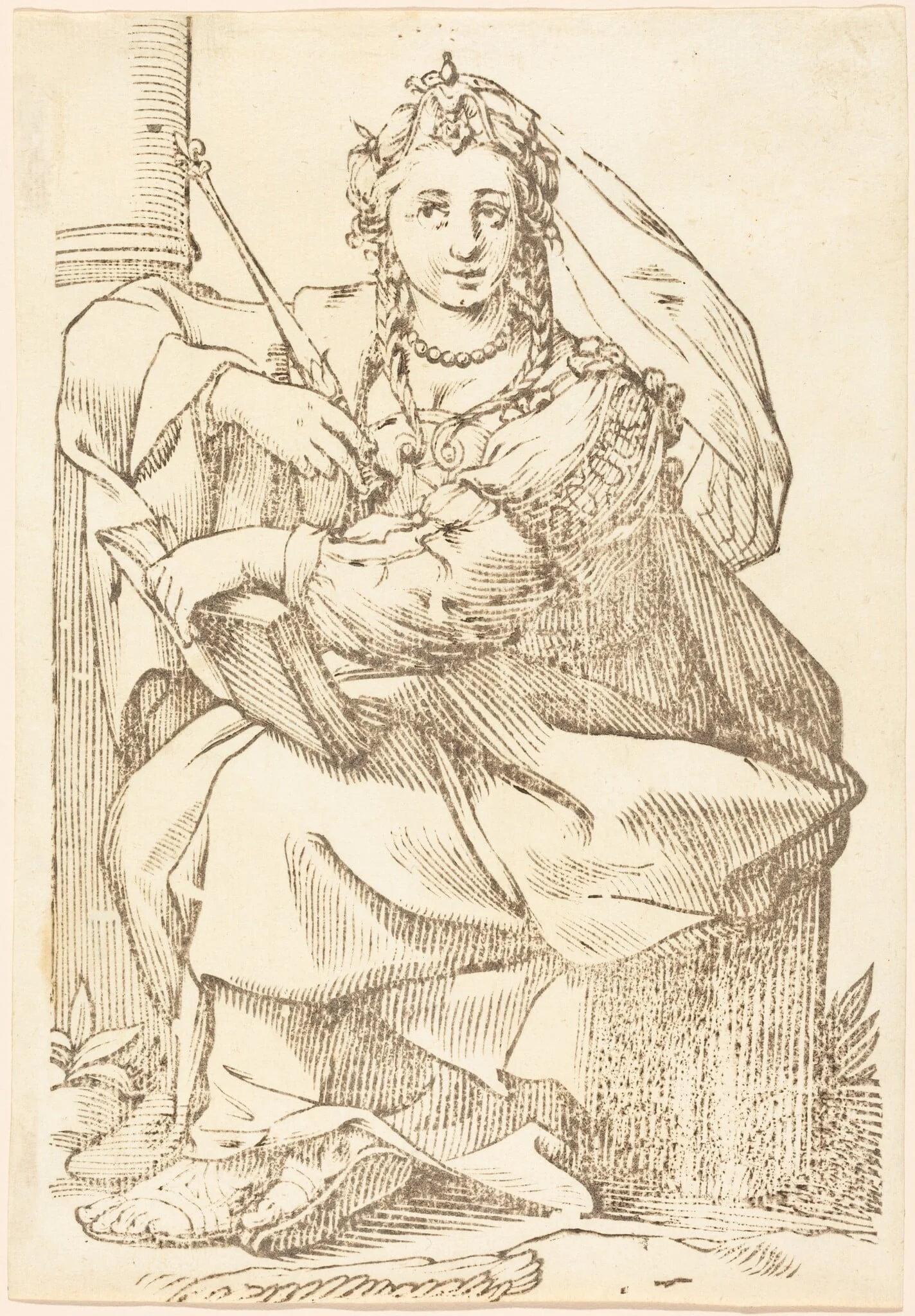 Sibylla Phrygia, by Paul Maupin, ink, 1625